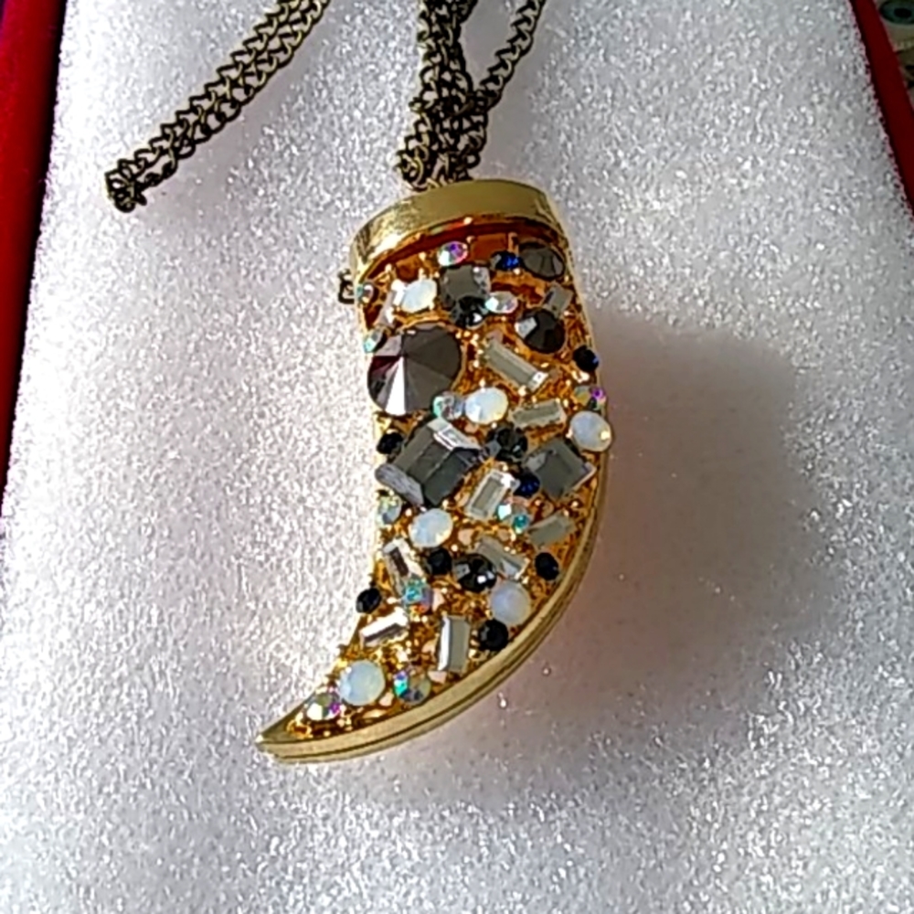Unisex large horn necklace